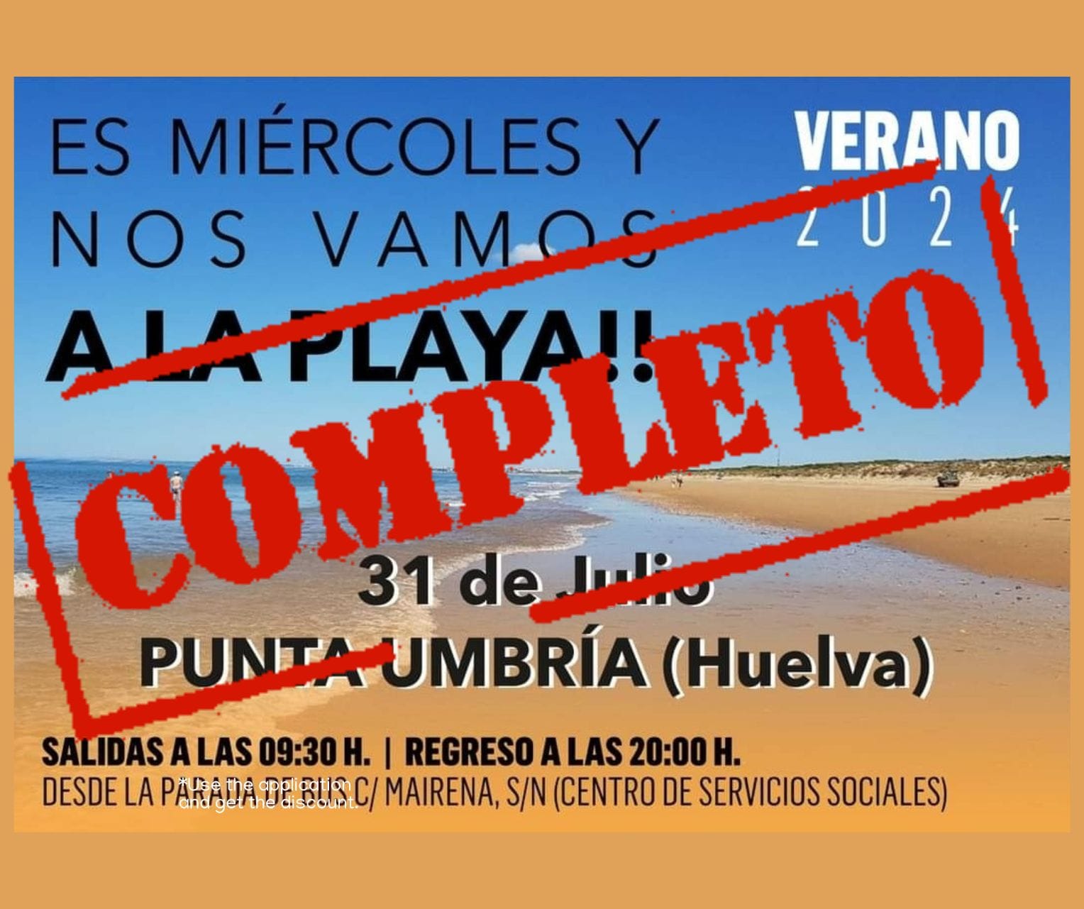 ¡Plazas completas!