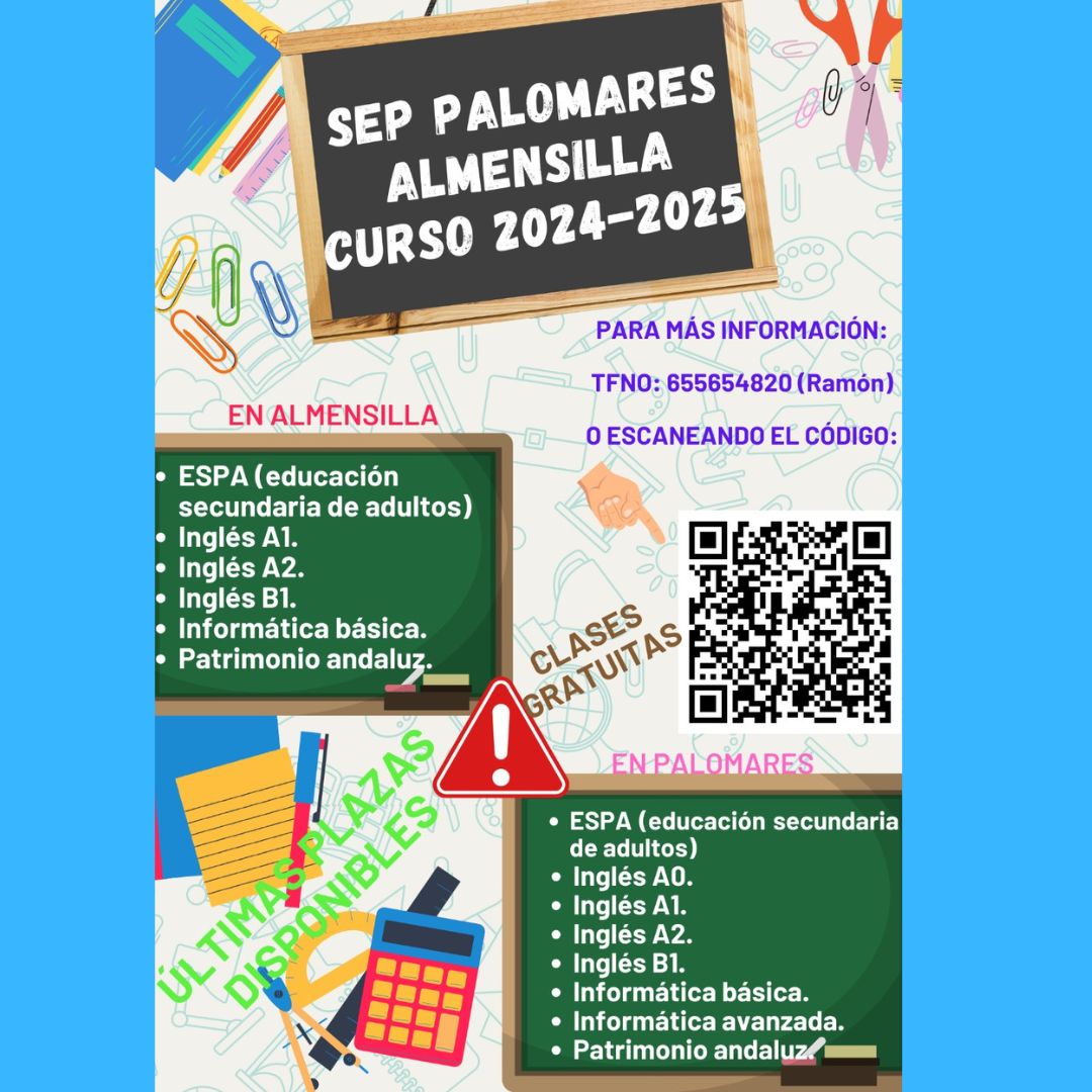 Abiertas Inscripciones para Clases Gratuitas en SEP Palomares-Almensilla Curso 2024-2025