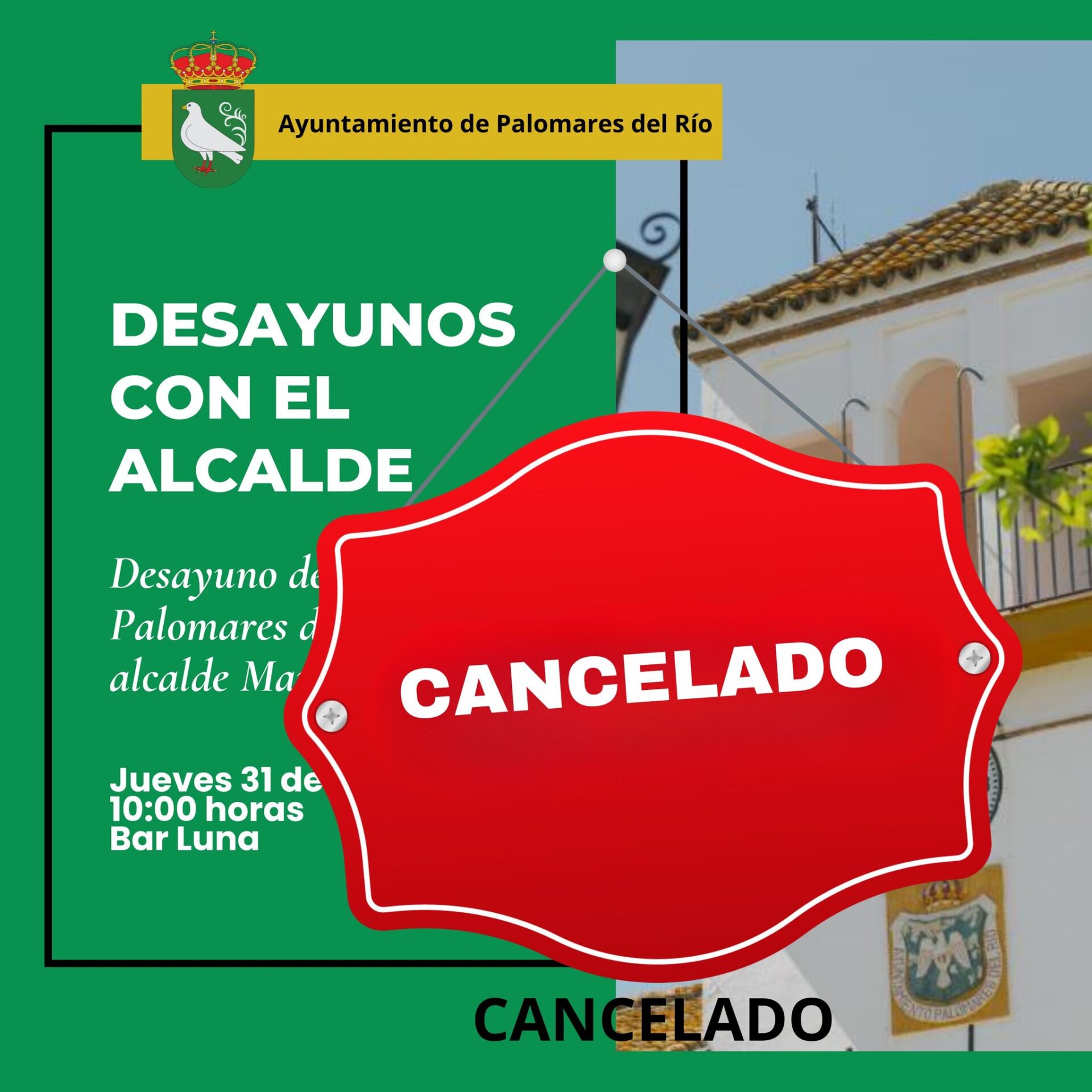CANCELADO: DESAYUNOS CON EL ALCALDE