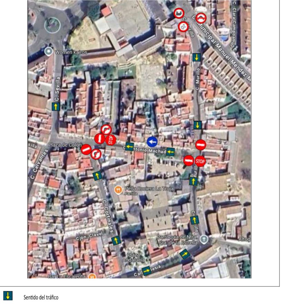 Nuevos sentidos de circulación en las calles Murillo y Antonio Machado desde el 5 de diciembre