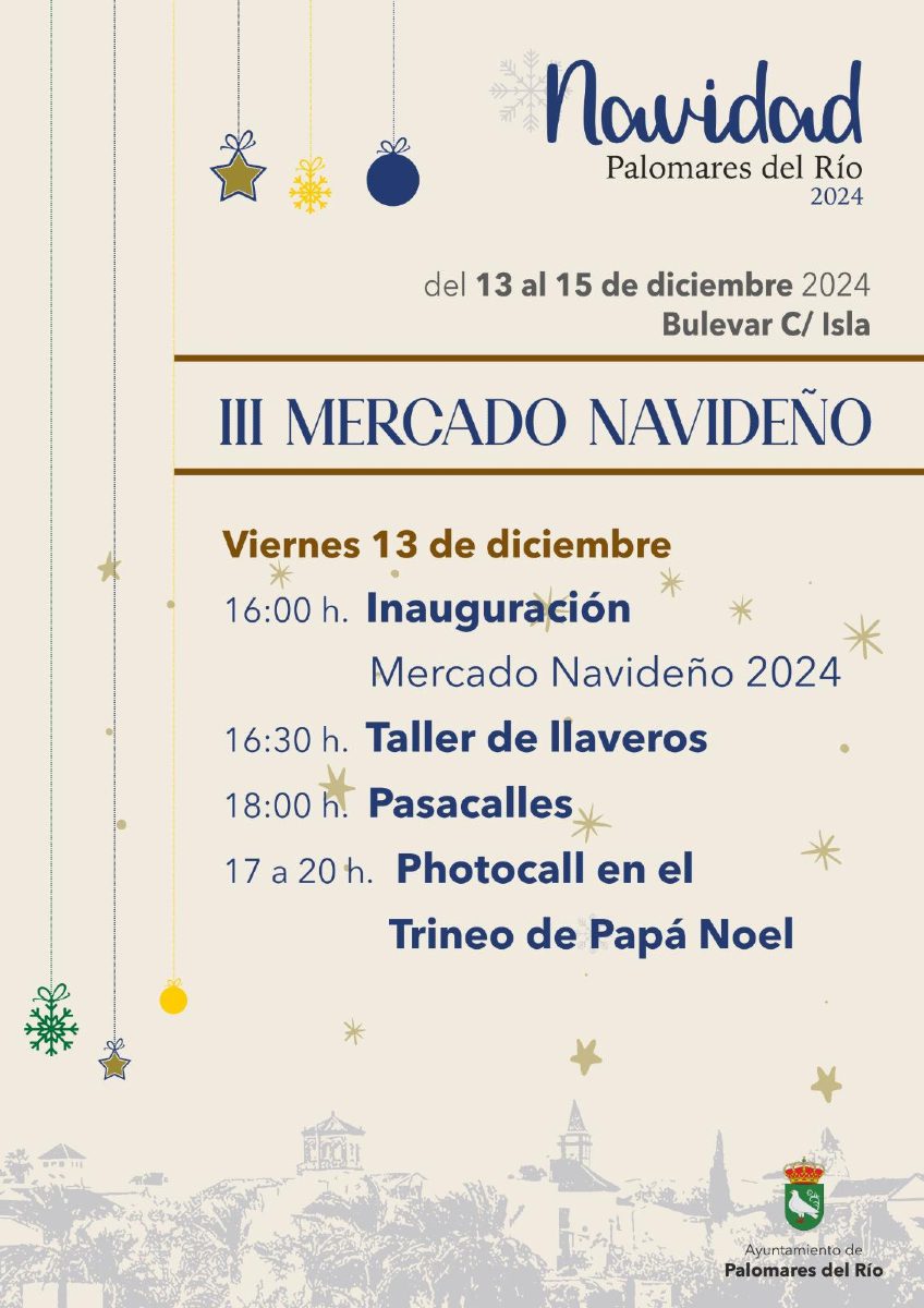 ¡No te pierdas está tarde las actividades del III Mercado Navideño de Palomares del Río!
