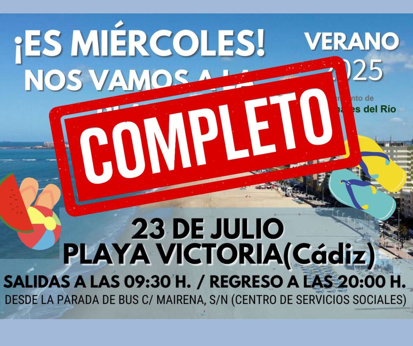 ¡El bus a Playa Victoria de Cádiz está completo!