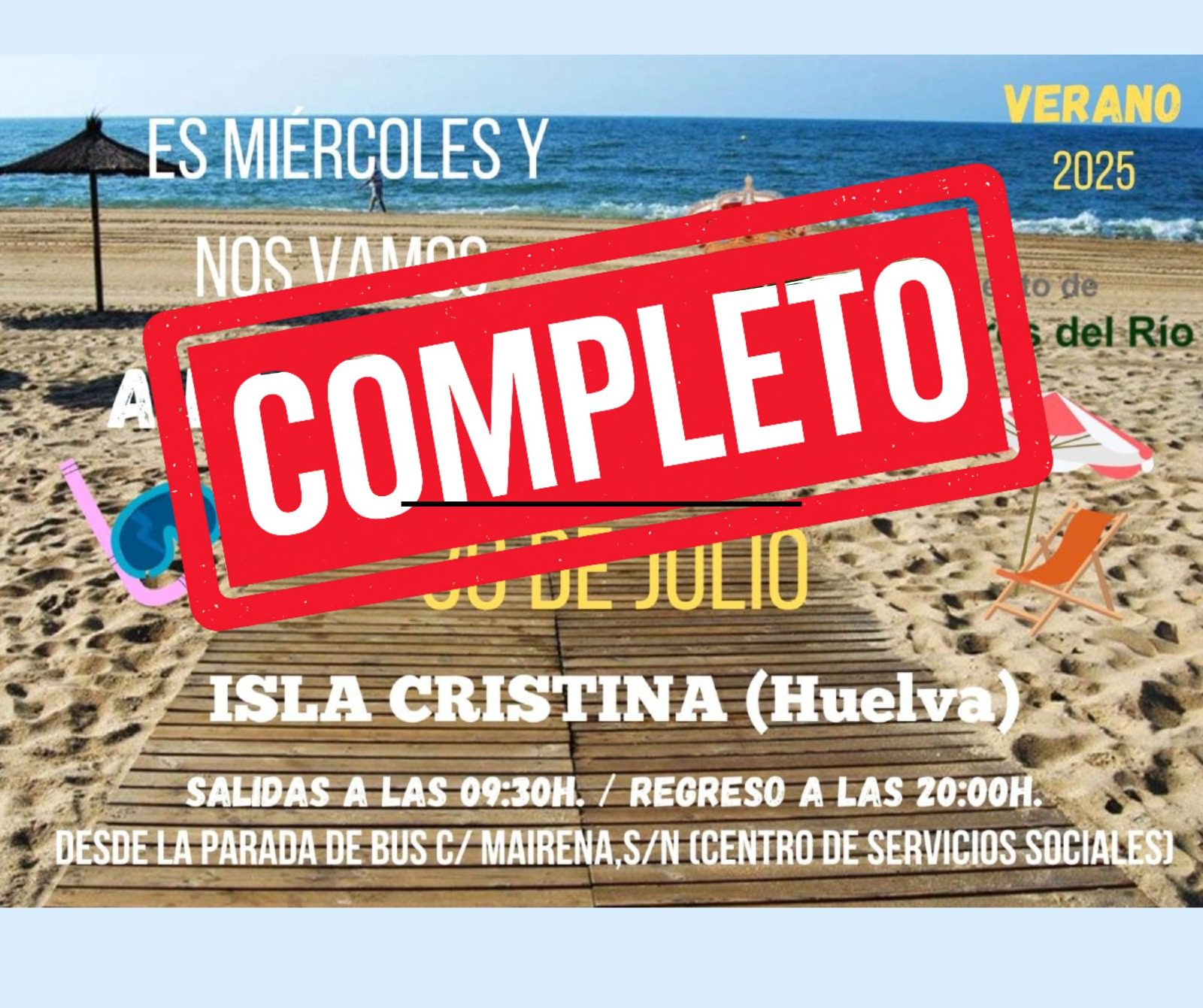 ¡Plazas agotadas para nuestra escapada a Isla Cristina!