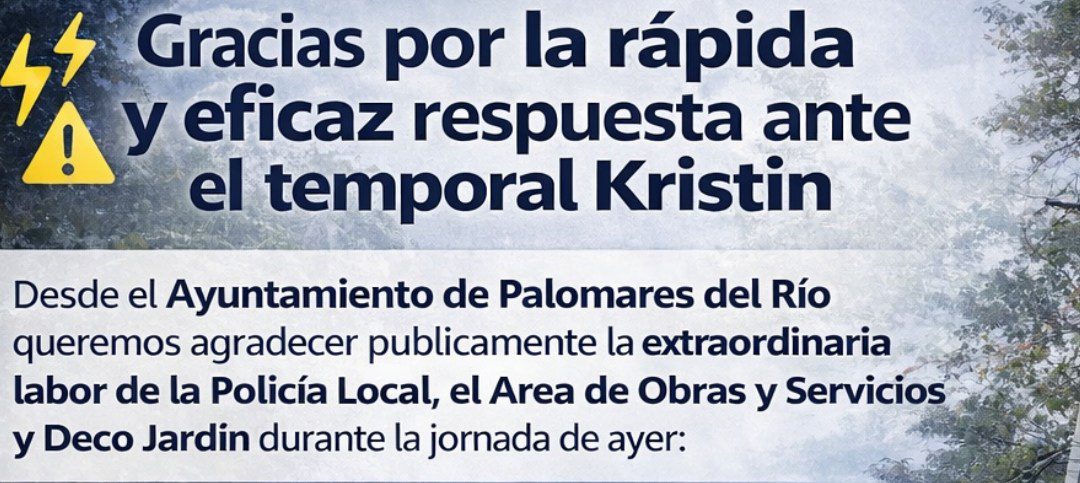 Gracias por la rápida y eficaz respuesta ante el temporal Kristin